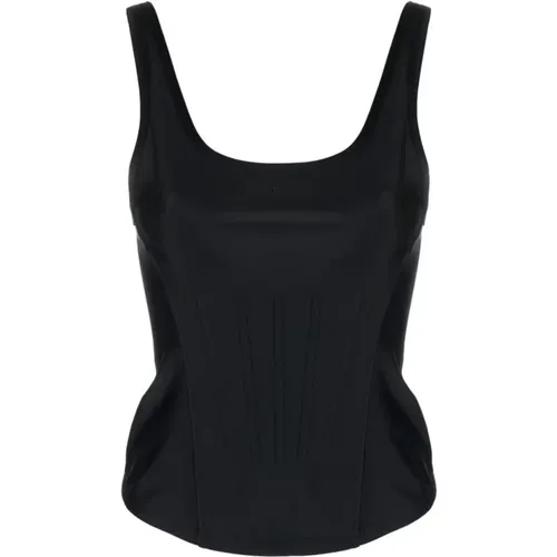 Sleeveless Top with Scoop Neck , female, Sizes: 2XL, L, S, M - Mugler - Modalova