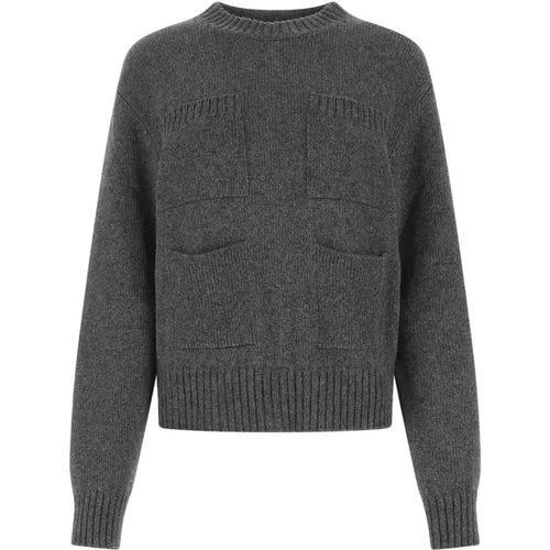 Gemütlicher Dunkelgrauer Oversize-Pullover , Damen, Größe: M - Jil Sander - Modalova