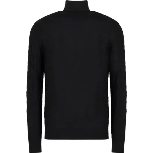 Schwarzer Pullover Logo Gerippter Saum , Herren, Größe: 2XL - Emporio Armani - Modalova