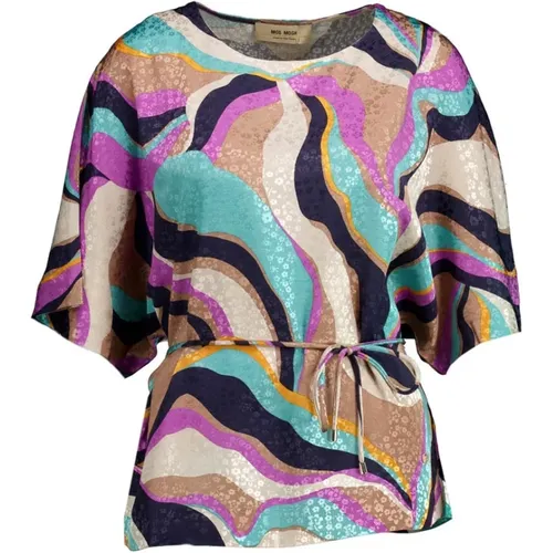 Stylish and Comfortable Onda Top in with All-Over Print , female, Sizes: M, S - MOS MOSH - Modalova