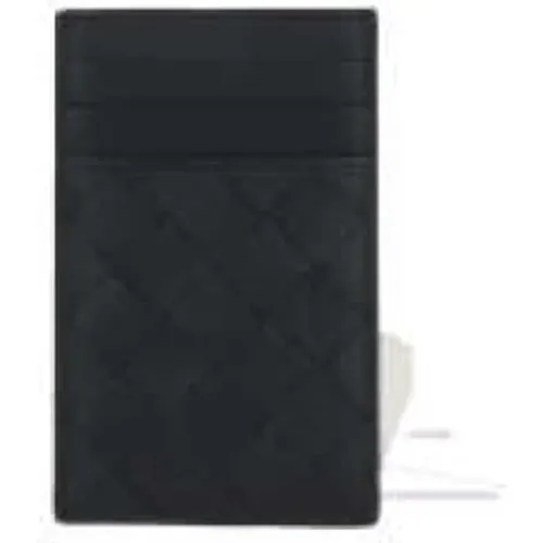 Schwarze Leder-Kreditkartenbrieftasche mit Intrecciato-Motiv , Herren, Größe: ONE Size - Bottega Veneta - Modalova