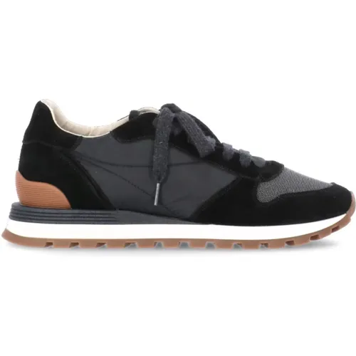 Stylish Suede and Techno Fabric Sneakers , female, Sizes: 7 UK, 3 UK - BRUNELLO CUCINELLI - Modalova