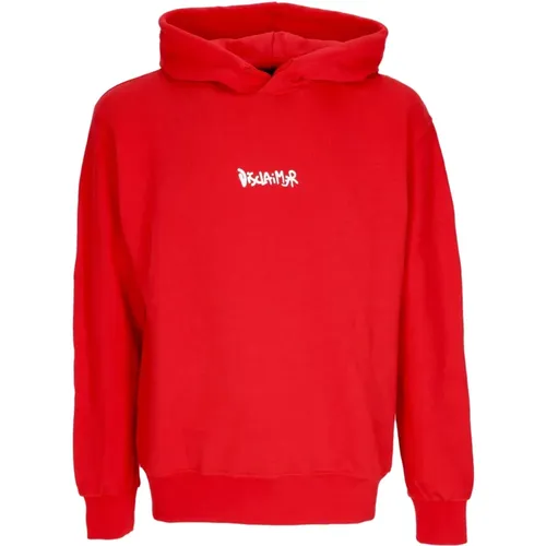 Rot/Weiß Big Logo Hoodie Streetwear , Herren, Größe: XL - Disclaimer - Modalova
