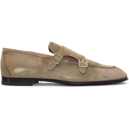 Suede Moccasin with Double Buckle , male, Sizes: 6 UK, 8 1/2 UK - Corvari - Modalova