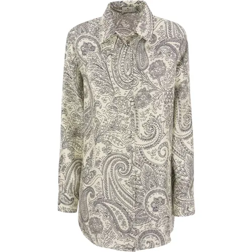 Elegantes Seidenhemd mit Paisley-Print,Schickes Seidenhemd mit Paisley-Print - ETRO - Modalova