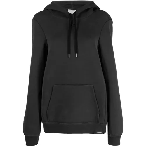 Cotton Sweatshirt with Drawstring Hood , female, Sizes: XS, M, S - Courrèges - Modalova