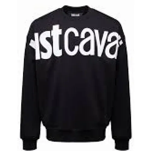 Cotton Sweatshirt with Maxi Logo , male, Sizes: M, XS, XL, L - Just Cavalli - Modalova