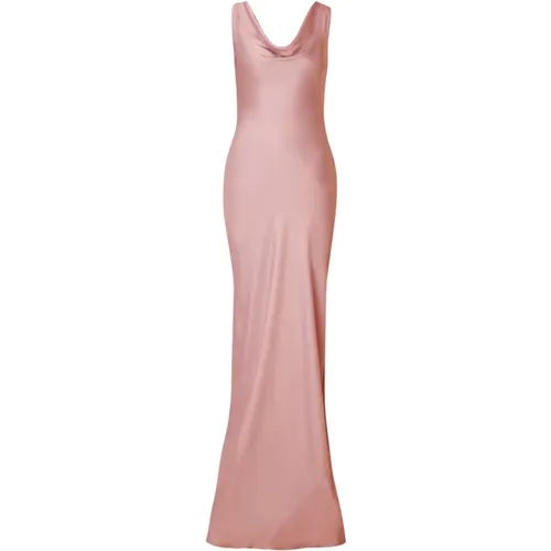 Blush Satin Maxi Dress - Leah , female, Sizes: M, S - By Malina - Modalova