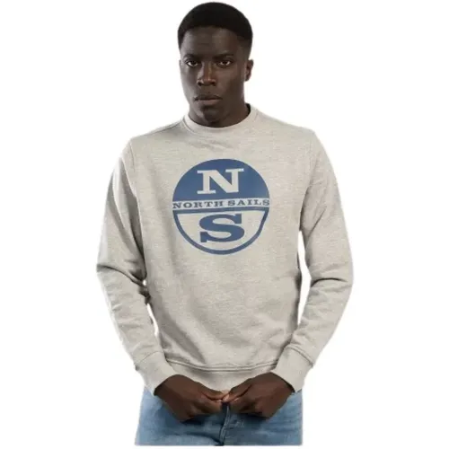 Bio-Baumwoll-Sweatshirt mit gebürsteter Rückseite , Herren, Größe: S - North Sails - Modalova