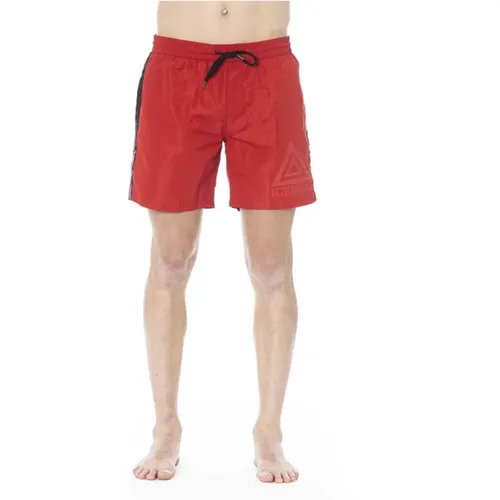 Rote Bermuda-Shorts mit Logo aus Polyester , Herren, Größe: M - Iceberg - Modalova