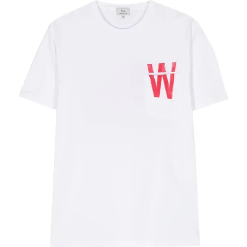 Crewneck T-shirt with Pocket , male, Sizes: S, L, XL - Woolrich - Modalova