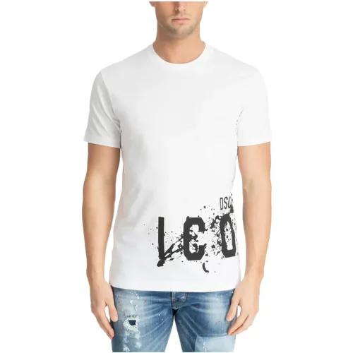 Patterned T-shirt for Men , male, Sizes: L, S, M - Dsquared2 - Modalova