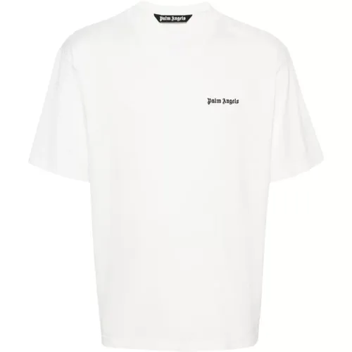 Logo Print Crew Neck T-shirt , male, Sizes: S, XL, M, L - Palm Angels - Modalova