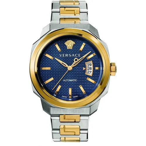Dylos Gold/Silver Watch , male, Sizes: ONE SIZE - Versace - Modalova