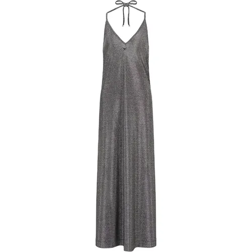 Schwarzes Sea Kleid mit V-Ausschnitt - Emporio Armani - Modalova