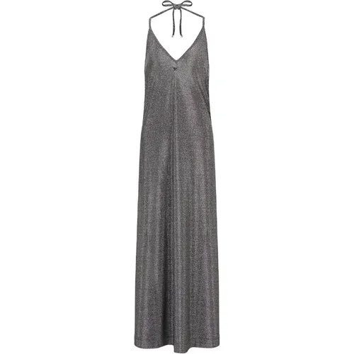 Schwarzes Sea Kleid mit V-Ausschnitt , Damen, Größe: L - Emporio Armani - Modalova