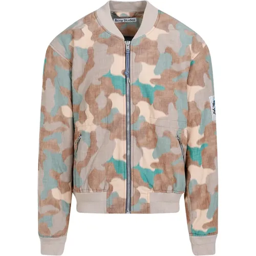 Camouflage Bomber Jacket Multicolour Ss24 , male, Sizes: M, L, XL - Acne Studios - Modalova