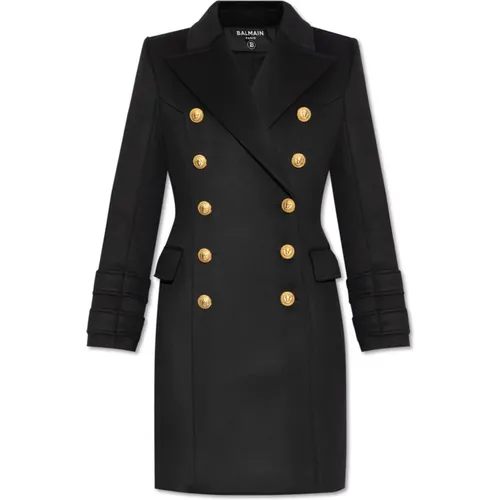 Wool coat , female, Sizes: L - Balmain - Modalova