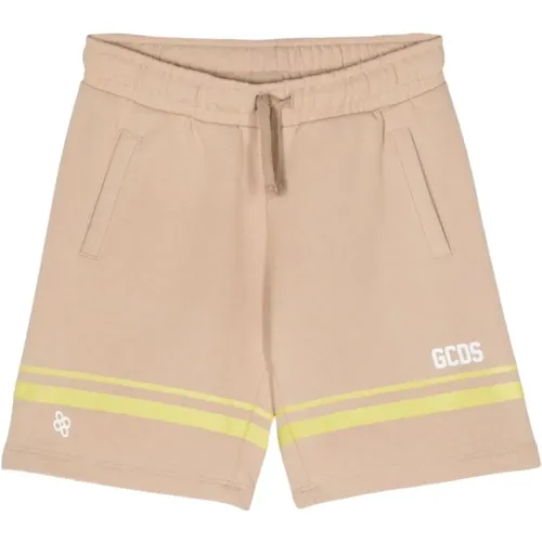 Sand Bermuda Shorts mit gelben Streifen - Gcds - Modalova