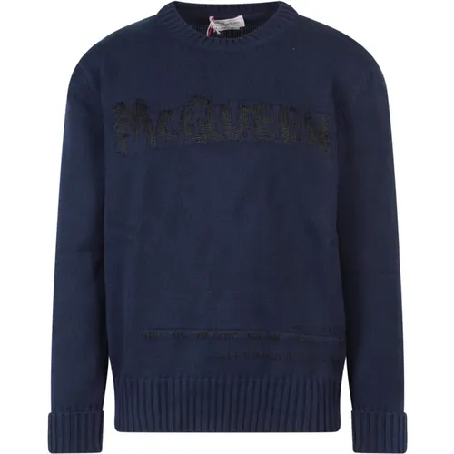 Herrenblauer Pullover Ss23 , Herren, Größe: L - alexander mcqueen - Modalova