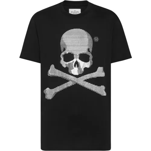 Original Cotton T-shirt with Crystal Skull Bear , male, Sizes: XL, L - Philipp Plein - Modalova