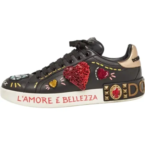 Pre-owned Leather sneakers , female, Sizes: 6 UK - Dolce & Gabbana Pre-owned - Modalova