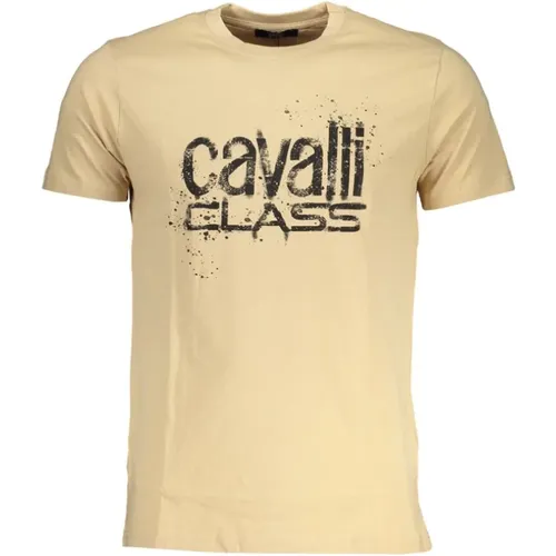 Druck Logo Rundhals T-shirt , Herren, Größe: 2XL - Cavalli Class - Modalova