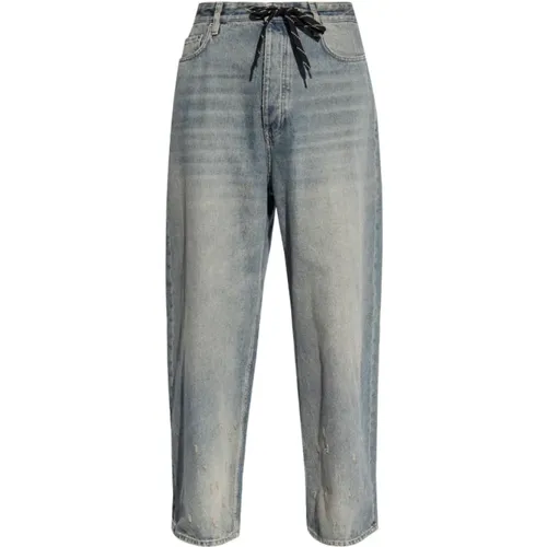 Blaue Wide-Leg Baumwoll-Denim-Jeans - Balenciaga - Modalova