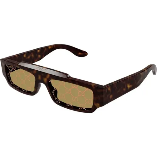 Stylish Sunglasses with Yellow Lenses , male, Sizes: 55 MM - Gucci - Modalova