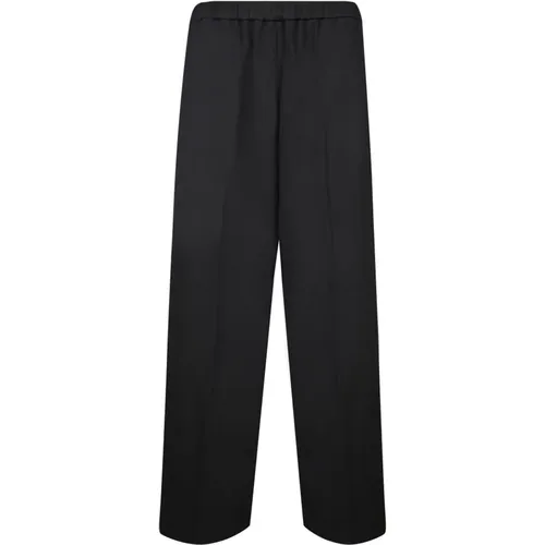 Weite schwarze Milano Stretch Hose , Damen, Größe: S - Fabiana Filippi - Modalova