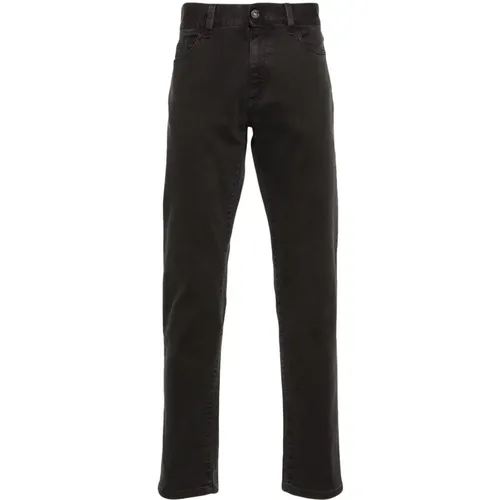 Schwarze Stretch-Baumwoll-Denim-Jeans , Herren, Größe: W32 - Ermenegildo Zegna - Modalova