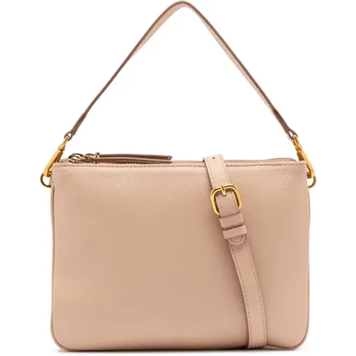 Cream Frida Leather Handbag , female, Sizes: ONE SIZE - Gianni Chiarini - Modalova