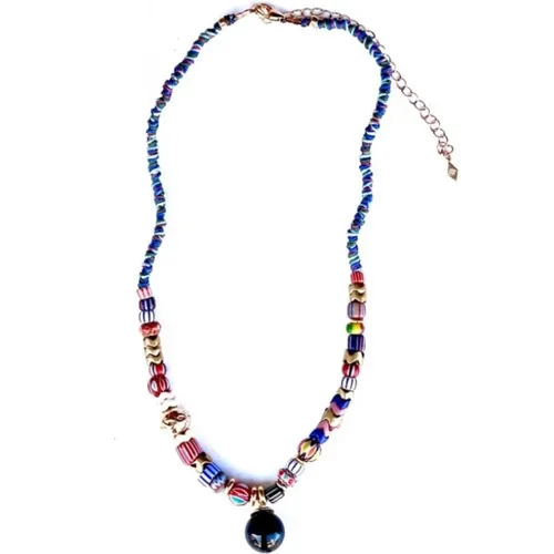 Handgewebte Schlangenkette mit Vintage Afrikanischen Perlen - Gachon Pothier - Modalova