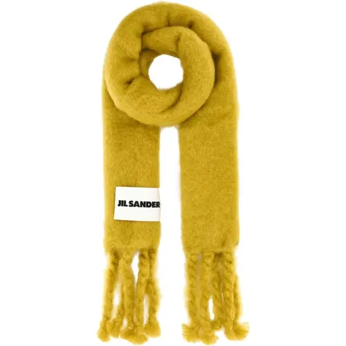 Mohair Blend Mustard Scarf , female, Sizes: ONE SIZE - Jil Sander - Modalova