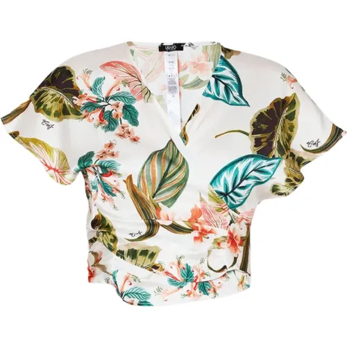 Tropisches Print Cropped Shirt , Damen, Größe: M - Liu Jo - Modalova