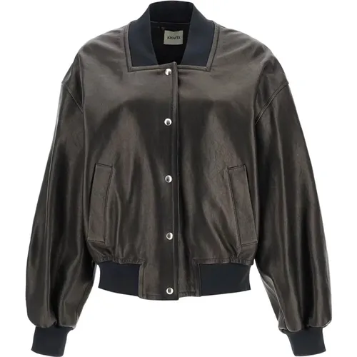 Nappa Leather Bomber Jacket , female, Sizes: XS - Khaite - Modalova