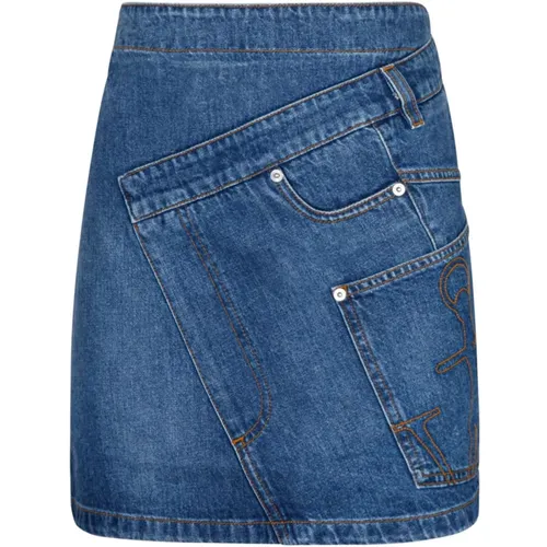 Patchwork Denim Mini Skirt , female, Sizes: XS, S, 2XS - JW Anderson - Modalova