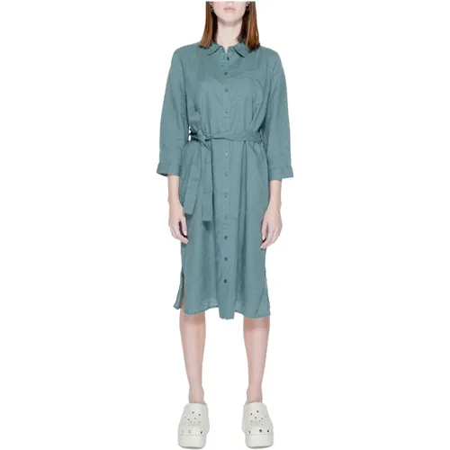 Long Linen Dress Spring/Summer Collection , female, Sizes: 2XS, L, XL, XS, 2XL, M, S - Street One - Modalova