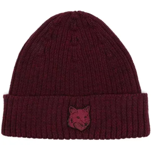 Redstar Fox Head Beanie , male, Sizes: ONE SIZE - Maison Kitsuné - Modalova