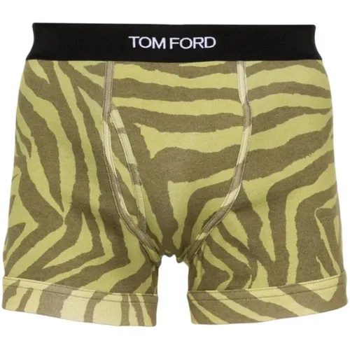 Zebra Print Elastischer Taillenbund Oberschenkelhohes Unterwäsche , Herren, Größe: 2XL - Tom Ford - Modalova