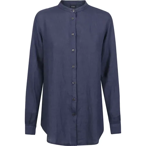 Mandarin Collar Shirt Regular Fit , female, Sizes: XS, S - Fay - Modalova