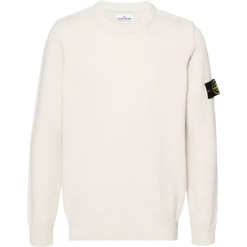 Ribbed Crewneck Lambswool Knitwear , male, Sizes: M, S, L - Stone Island - Modalova