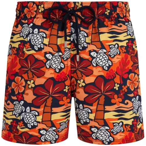 Short Monoi Turtles Stretch Swim Shorts for Men , male, Sizes: XL, M, 2XL, L - Vilebrequin - Modalova