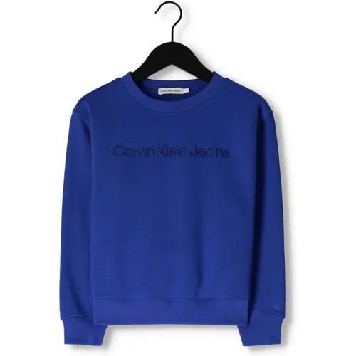 Logo-Sweatshirt mit Stickerei Blau - Calvin Klein - Modalova