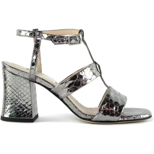 Pitone Print Sandal , female, Sizes: 4 UK, 3 UK - Giampaolo Viozzi - Modalova