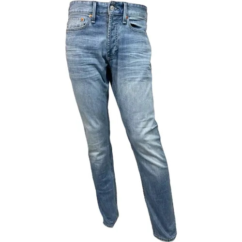 Ridge Straight Fit Jeans Light , male, Sizes: W34 L32, W31 L32, W36 L32, W29 L32, W32 L32, W30 L32, W33 L32 - Denham - Modalova