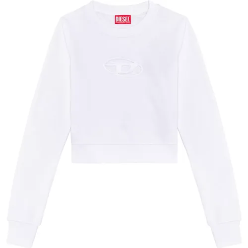 Kurzes Sweatshirt mit Cutout-Logo , Damen, Größe: L - Diesel - Modalova