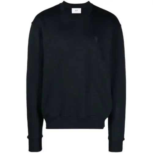 Herz-Motiv Navy Sweatshirt , Herren, Größe: M - Ami Paris - Modalova