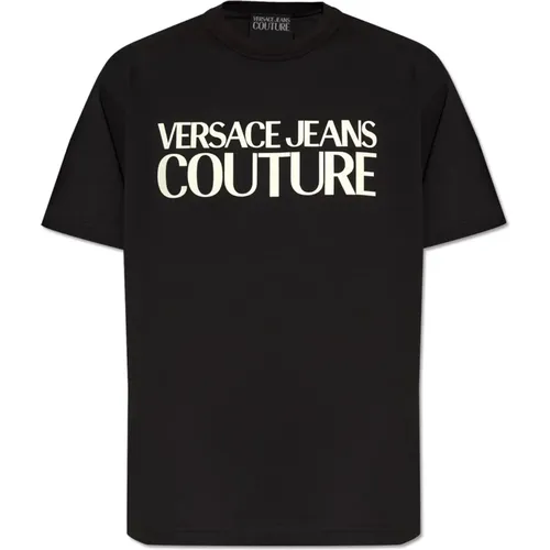 T-shirt with logo , male, Sizes: S, M - Versace Jeans Couture - Modalova