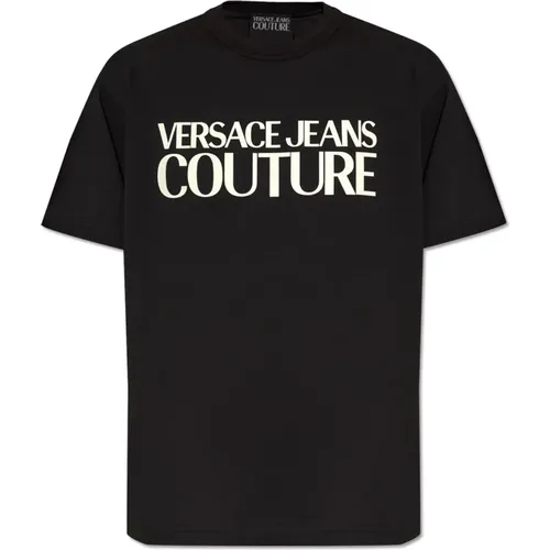 T-shirt with logo , male, Sizes: XL, S, 2XL, M, L - Versace Jeans Couture - Modalova